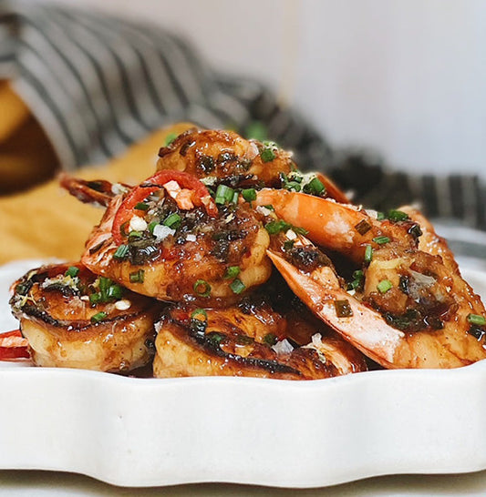 Prawns with Mānuka Honey and chilli Jam