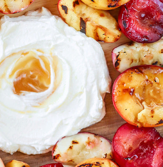 Stone fruit, Ricotta and Mānuka