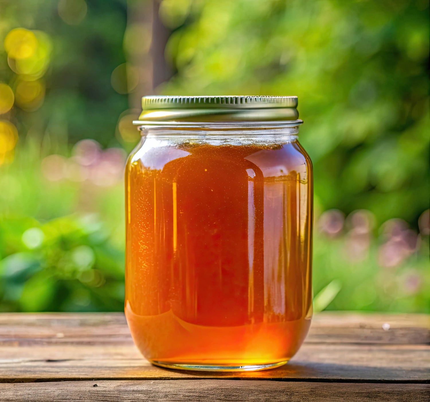 Raw honey in a jar