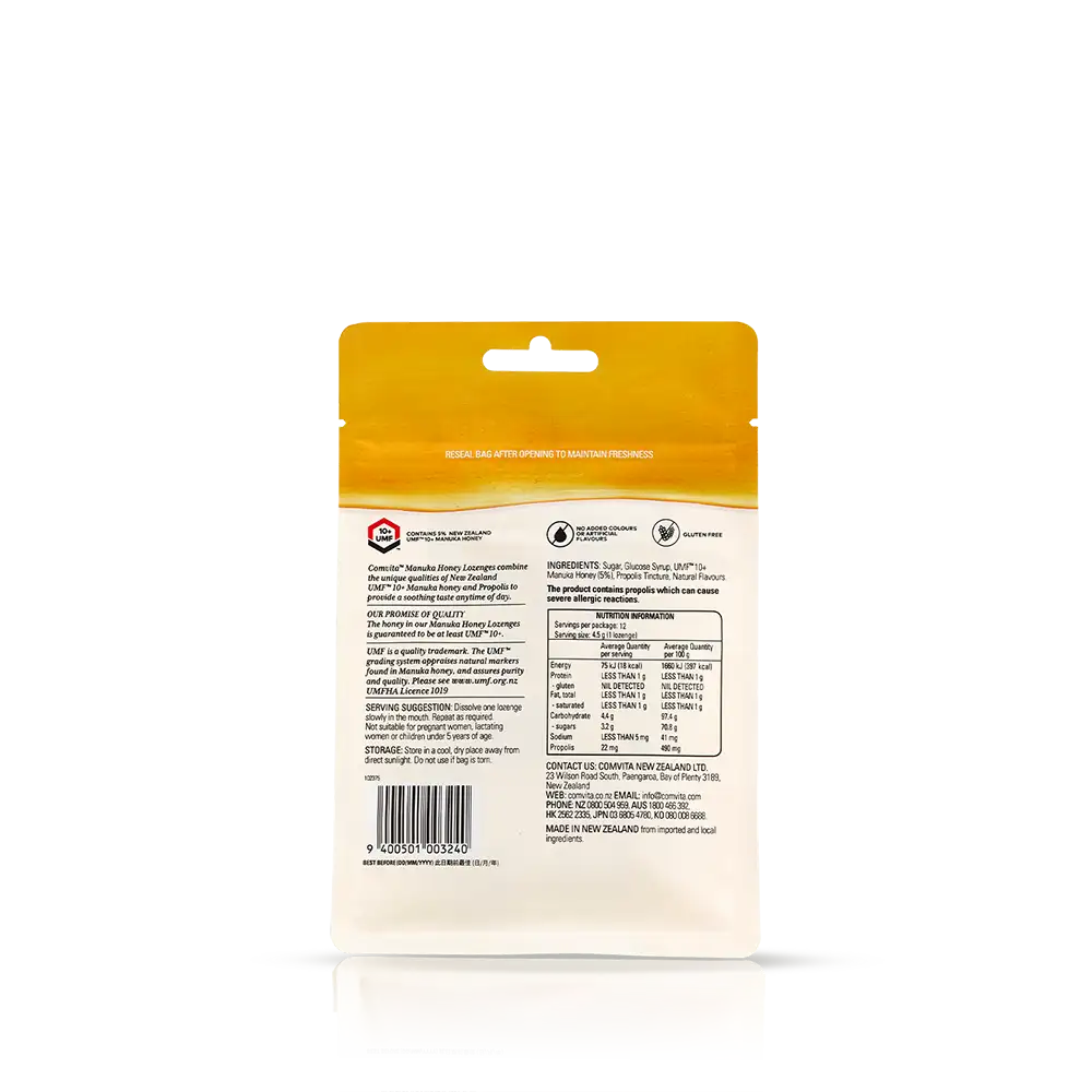 Mānuka Honey Lozenges with Propolis (Lemon and Honey) B