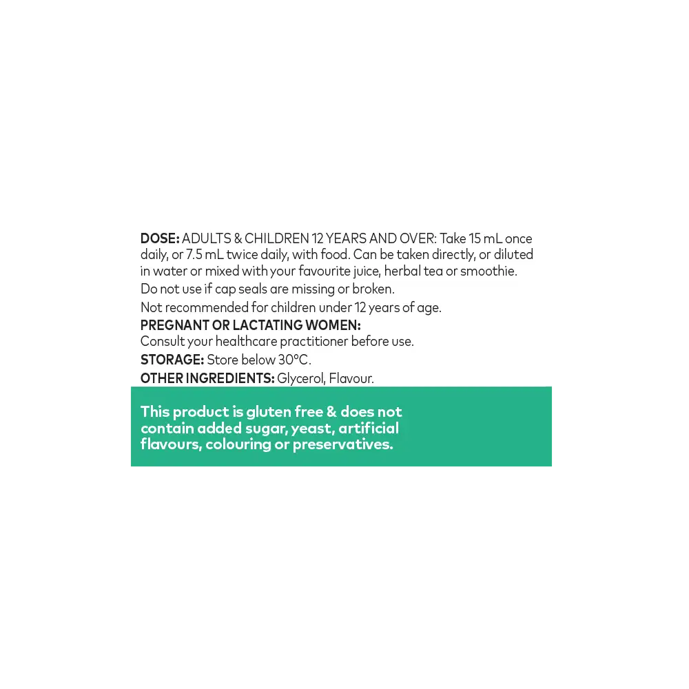 Olive Leaf Extract Peppermint Flavour NIP