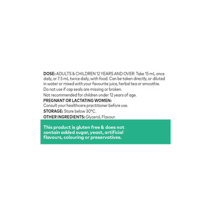Olive Leaf Extract Peppermint Flavour NIP