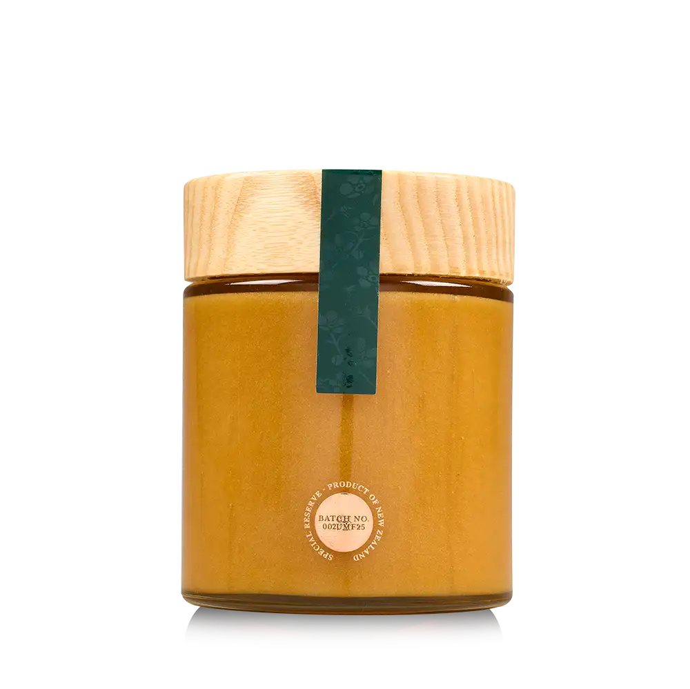 UMF 25+ Mānuka Honey Jar Back