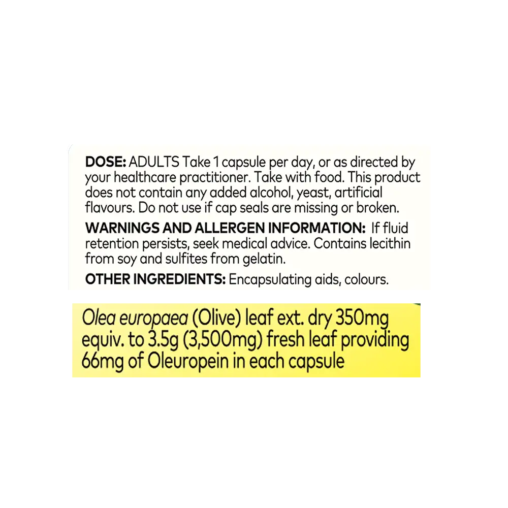 Olive Leaf Extract High Strength Capsules NIP