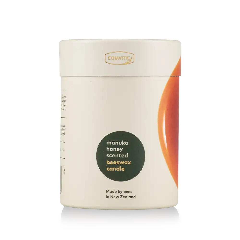 Mānuka Honey Scented Beeswax Candle box side