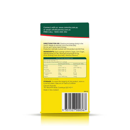 Lozenges - Olive Leaf Extract with Mānuka Honey B