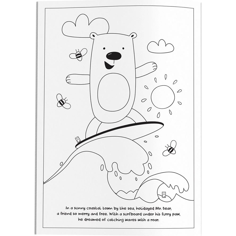 Mr Bear Colouring In Book Inside