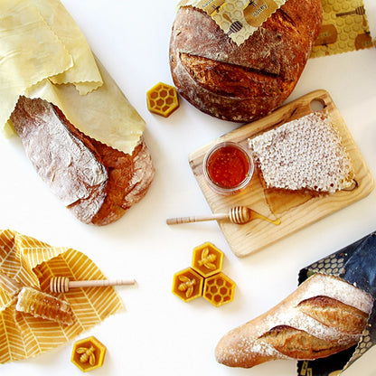Honey Beeswax Wraps in use