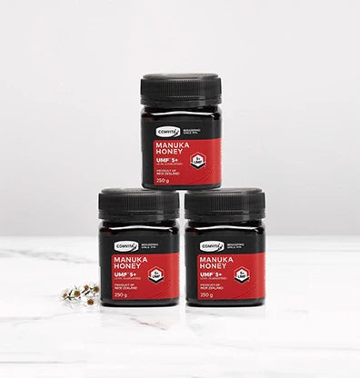 Stack of Manuka Honey jars in a bundle