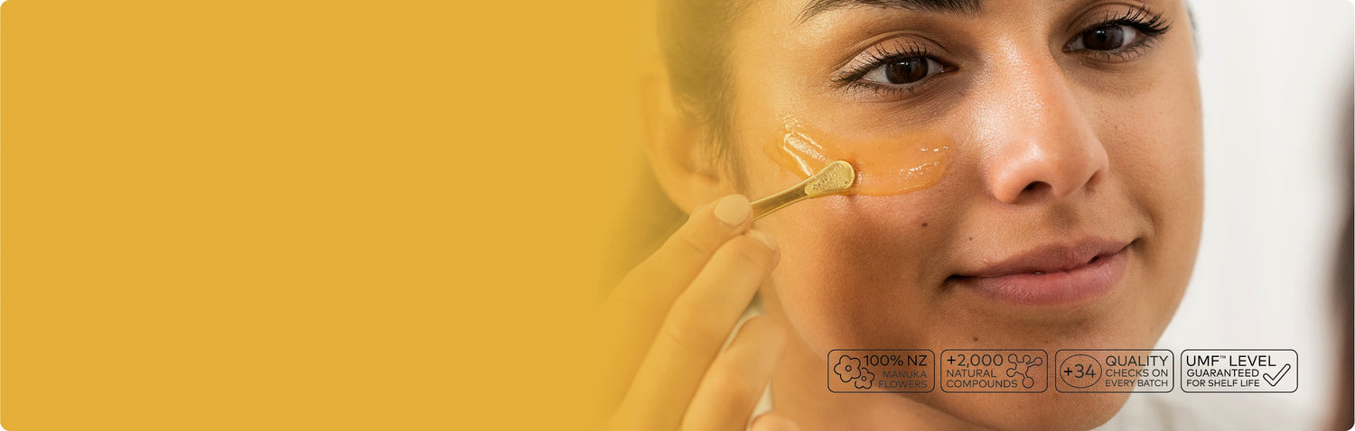 manuka honey being applied to the skin