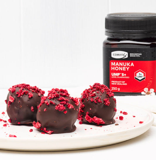 Raspberry and Manuka Honey Chocolate Truffles