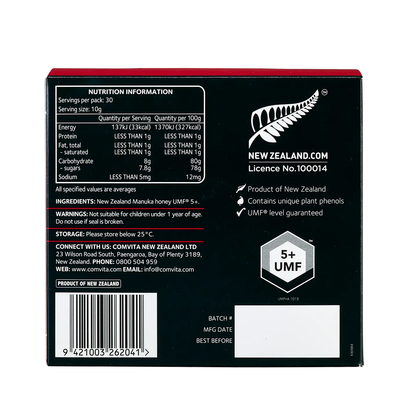 UMF5 Manuka Honey Sachets  30s B