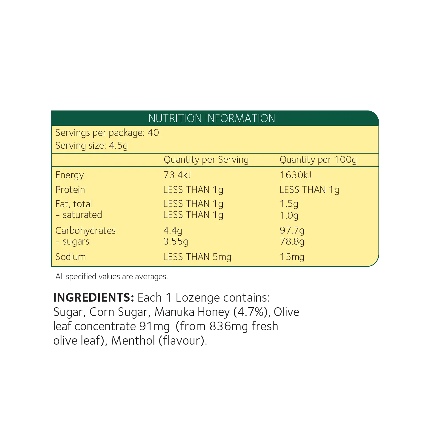 Olive Lozenges - 40s ING